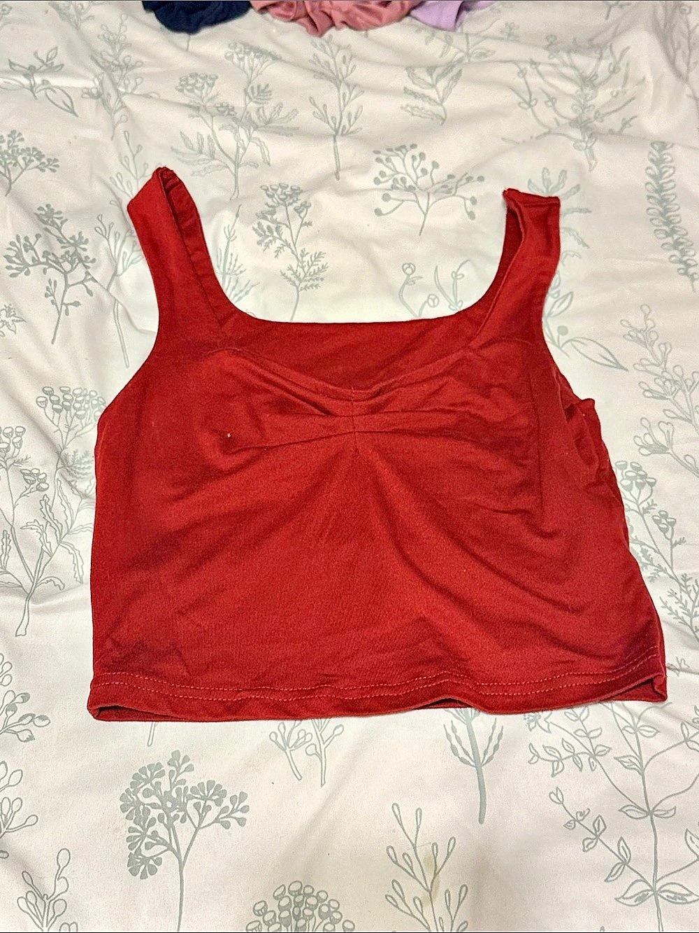 SHEIN Ruched Tank Top in Red Size XS